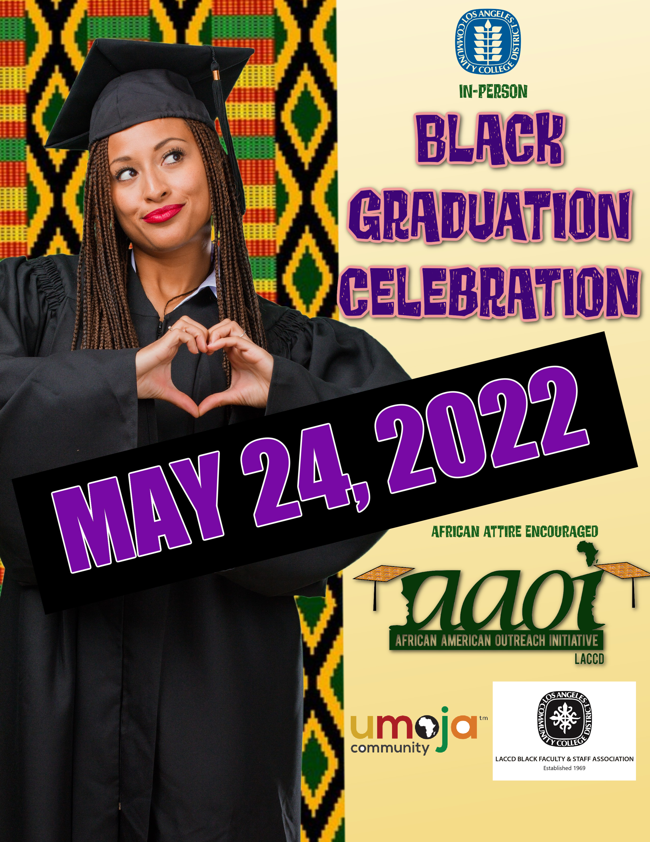 Black Graduation Celebration Flyer