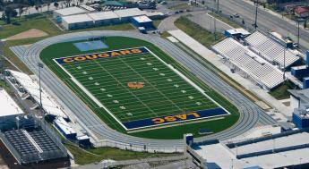 Ariel view of the Los Angeles Southwest College football stadium