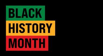 black history month written in green, yellow and red on black background