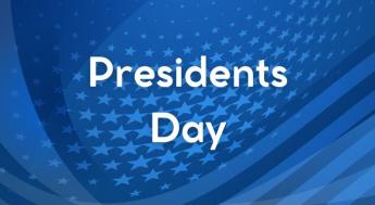 presidents day written on USA independence day abstract background with elements of american flag in blue colors