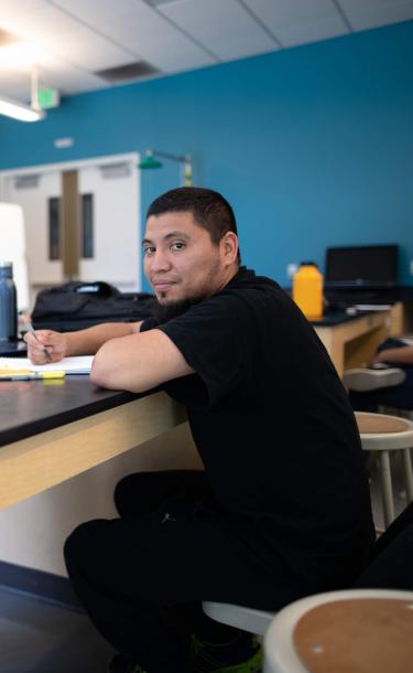 Student in Science Classroom