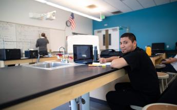 Student in Science Classroom