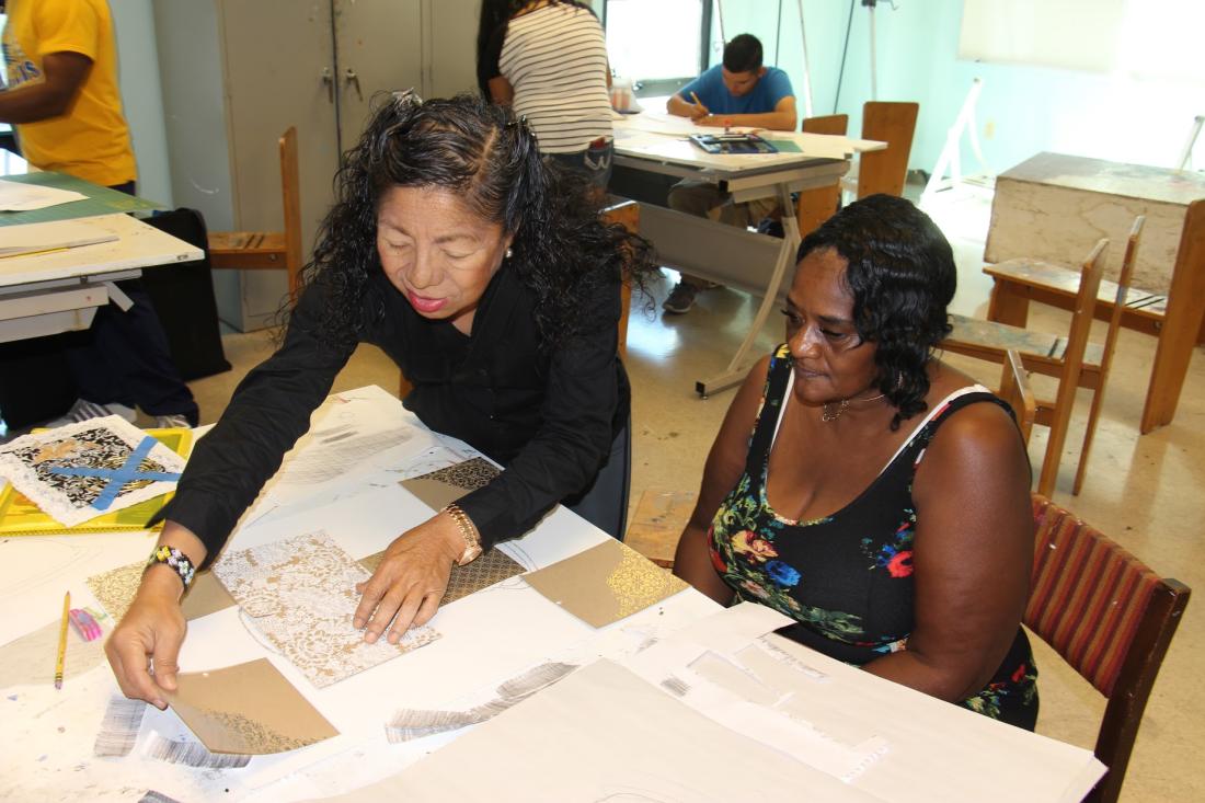 Teacher and Student in Art Workshop