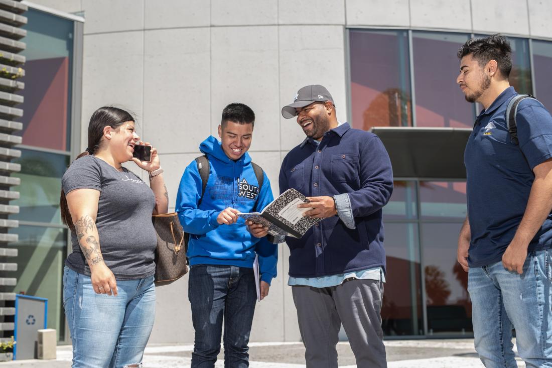 Group of Students Talking Outside