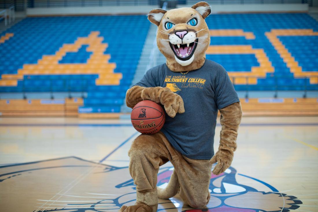 LASC Cougar with a Basketball Balloon 