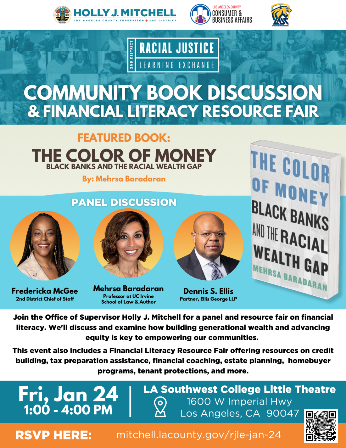 community book discussion flyer for Jan 24th resource fair