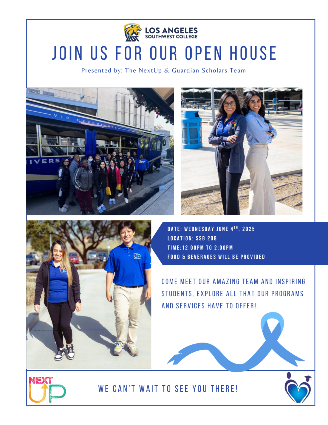 open house flyer for nextup guardian scholars