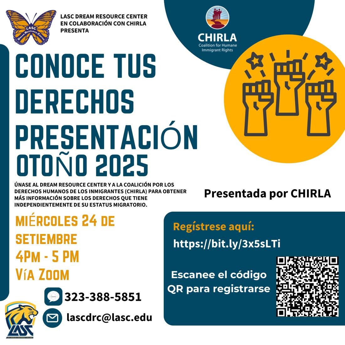 know your rights flyer in spanish for September 24th zoom event