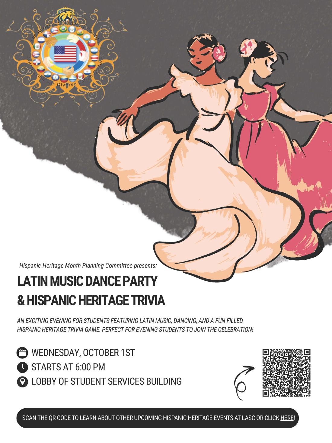 flyer for latin music dance party event 