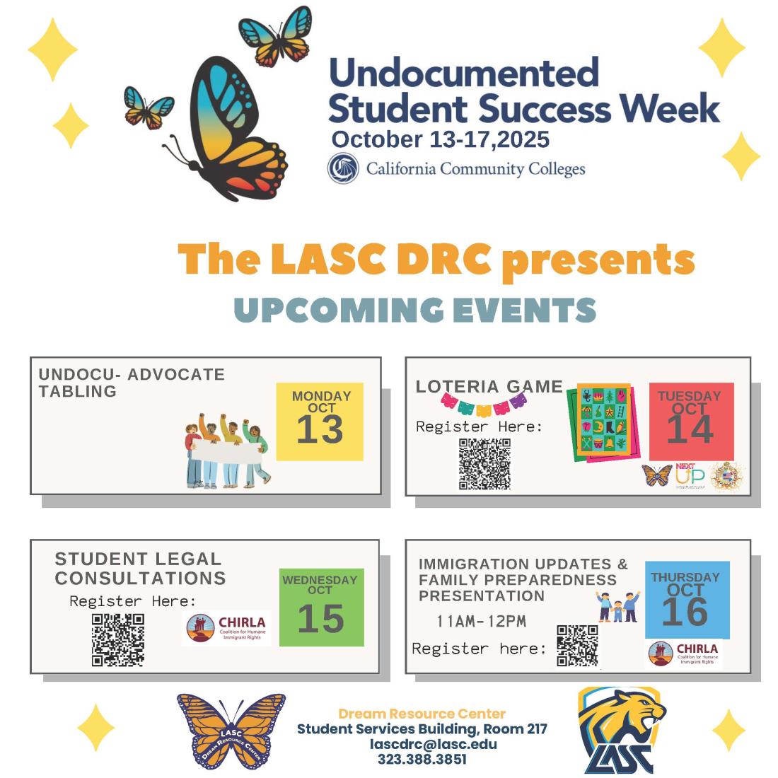 undocument student success week flyer with event details