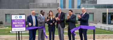 members of LASC, LACCD and West Basin water district cut ribbon for new project